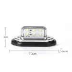 Підсвічування номера універсальне з кріпленням 6SMD 12-24V Хром Біле світло - Зображення 7