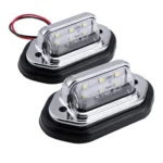 Підсвічування номера універсальне з кріпленням 6SMD 12-24V Хром Біле світло - Зображення 3