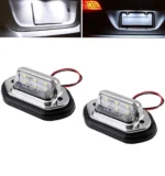 Підсвічування номера універсальне з кріпленням 6SMD 12-24V Хром Біле світло