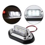 Підсвічування номера універсальне з кріпленням 6SMD 12-24V Хром Біле світло - Зображення 2