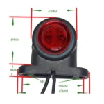 Світлодіодний двоколірний габаритний ліхтар 12SMD 12-24V Білий Червоний для вантажівок, причепа бічний виносний - Зображення 6