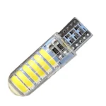 Світлодіодна лампа Т10 W5W 12 SMD 7020 12V 6500K 280Lm силікон обманка Біле світло