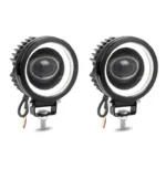 Світлодіодна двоколірна протитуманна фара Led балка 9-36V 20W Білий Жовтий з білим ангельським оком - Зображення 5