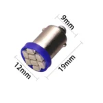 Світлодіодна лампа T4W BA9S 8SMD 1210 Синій 12V - Зображення 2