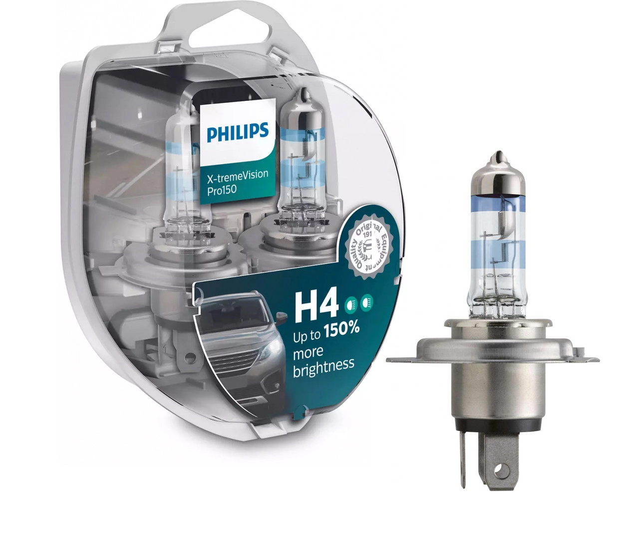 4915880243_galogenna-avtolampa-philips Галогенна автолампа PHILIPS H4 X-treme Vision 12342XVРS2 HCB 12V 60/55W +150% - Зображення 1