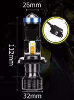 Комплект світлодіодних лінз з активним охолодженням P5 BI-LED H4 mini 5000K 12-24V - Зображення 9