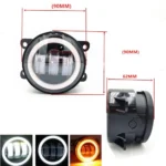 Двокольорові протитуманні фари 3 лінзи з ангельськими вічками 90мм Габарит Поворот 3,5 дюйма Білий Жовтий - Зображення 3