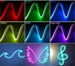 Світлодіодна стрічка 12V RGB у комплекті з пультом та блоком живлення 220V 24W 5 метрів Неонова вологозахисна - Зображення 7