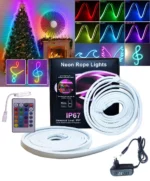 Світлодіодна стрічка 12V RGB у комплекті з пультом та блоком живлення 220V 24W 5 метрів Неонова вологозахисна