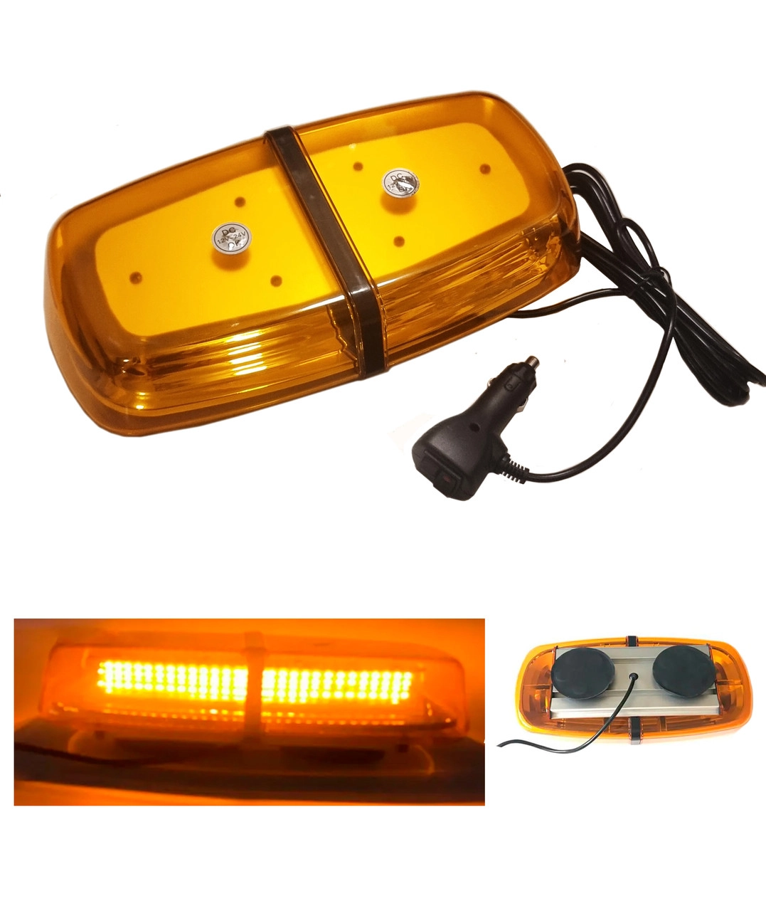 5071741311_svitlodiodnij-zasterezhlivij-lihtar Світлодіодний застережливий ліхтар, 36 Led мигалка 12-24V на дах автомобіля Жовтий - Зображення 1