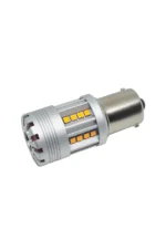 Світлодіодна лампа з цоколем 1156 BA15s P21W 24 SMD 2020 10-30V 24W 2800 Lm з обманкою Жовте світло - Зображення 4