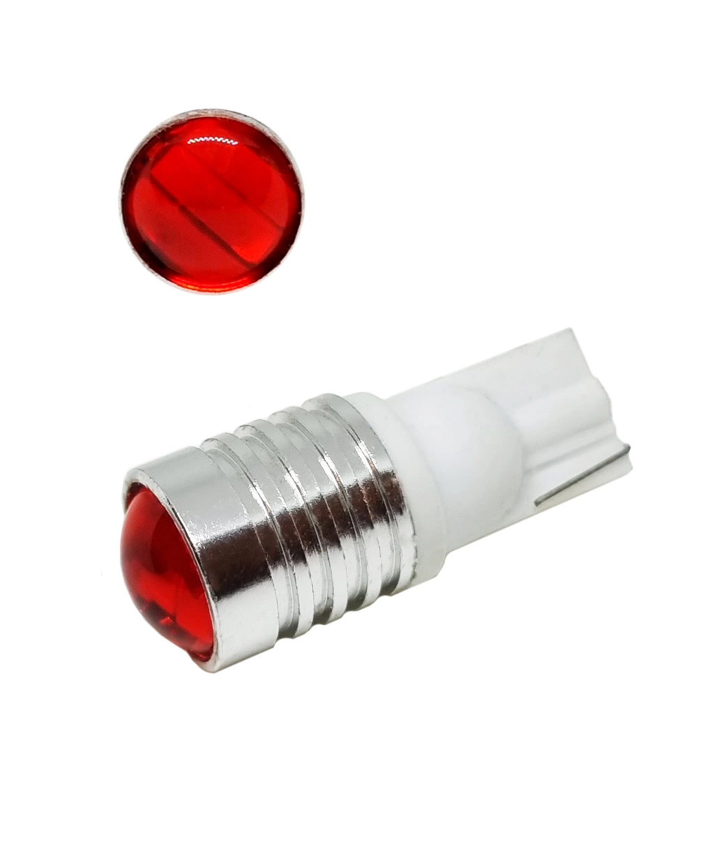 5085544583_svitlodiodna-lampa-t10 Світлодіодна лампа Т10 W5W 3SMD 5730 12V з лінзою Червоне світло - Зображення 1