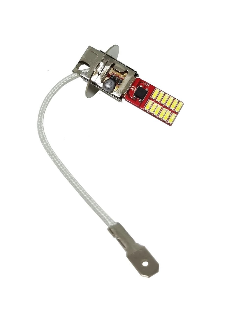 5106443236_svitlodiodna-lampa-z Світлодіодна лампа з цоколем Н3 24SMD 4014 12V Білий з драйвером - Зображення 1