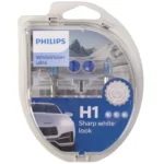 Галогенна автолампа PHILIPS  H1 WhiteVision +60% 12V 55W 12258WVUSM