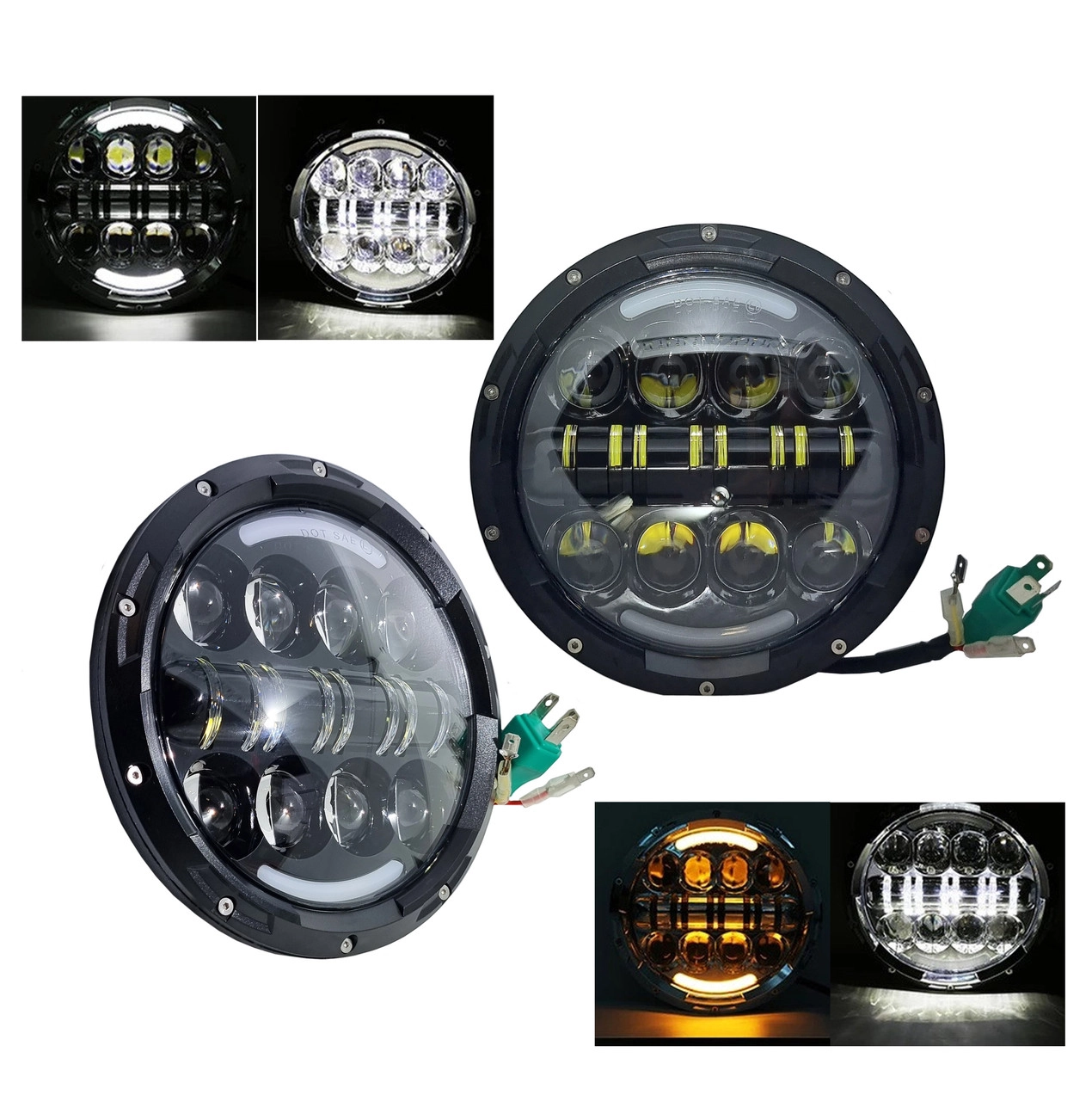 5292913249_komplekt-svitlodiodnih-far Комплект світлодіодних фар 7 дюймів УАЗ, Нива, ВАЗ, Jeep wrangler, Nissan Patrol, Land Rover Defender, Hummer - Зображення 1