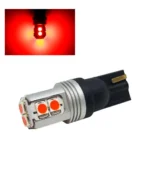 Світлодіодна лампа Т10 W5W 10SMD 3030 з обманкою та драйвером 12V Червона