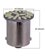 Світлодіодна лампа з цоколем 1156 BA15s P21W 19SMD 4014 Біла12V - Зображення 2