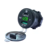 Автомобільна зарядка в прикурювач USB + PD Type-C роз'єм QC 3.0 швидке заряджання з дротом Зелене підсвічування - Зображення 3