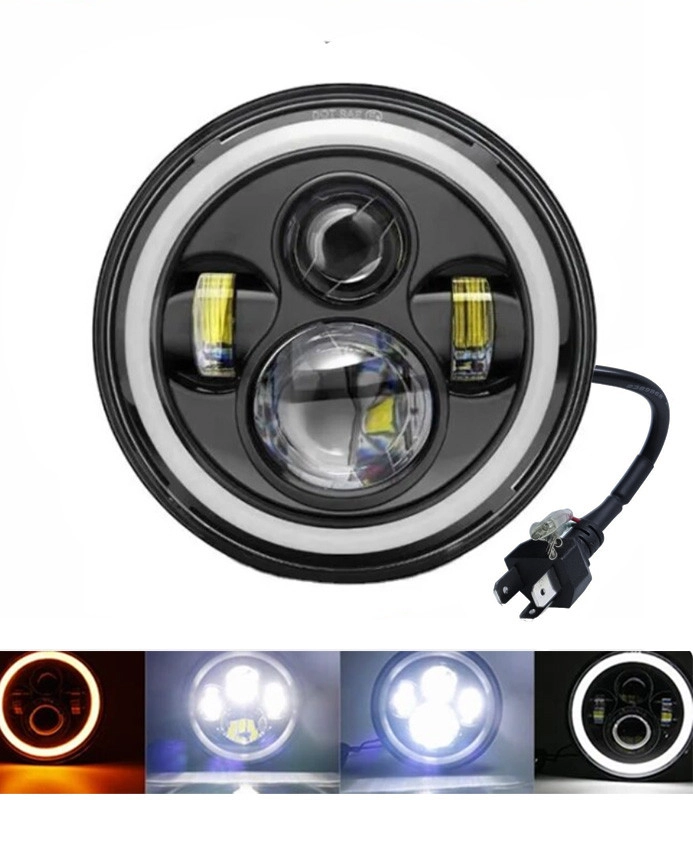 5331149243_universalna-svitlodiodna-fara Універсальна світлодіодна фара 7 дюймів Led фара DRL ДХО з ангельськими очками 1шт. - Зображення 1