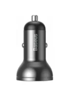 Автомобільний зарядний пристрій Baseus Digital Display Dual USB 4.8A 24W Сірий - Зображення 2