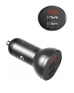 Автомобільний зарядний пристрій Baseus Digital Display Dual USB 4.8A 24W Сірий