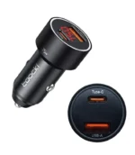 Автомобільний зарядний пристрій TOOCKI USB+Type-C (USB-C) 75W Mini Чорна 29*62м