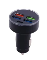 Автомобільний зарядний пристрій 4 USB + PD 150W Чорна