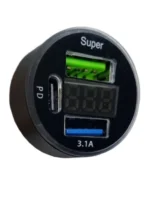 Автомобільний зарядний пристрій із швидкою зарядкою 3 виходи USB PD Baideluo 12-24V - Зображення 2