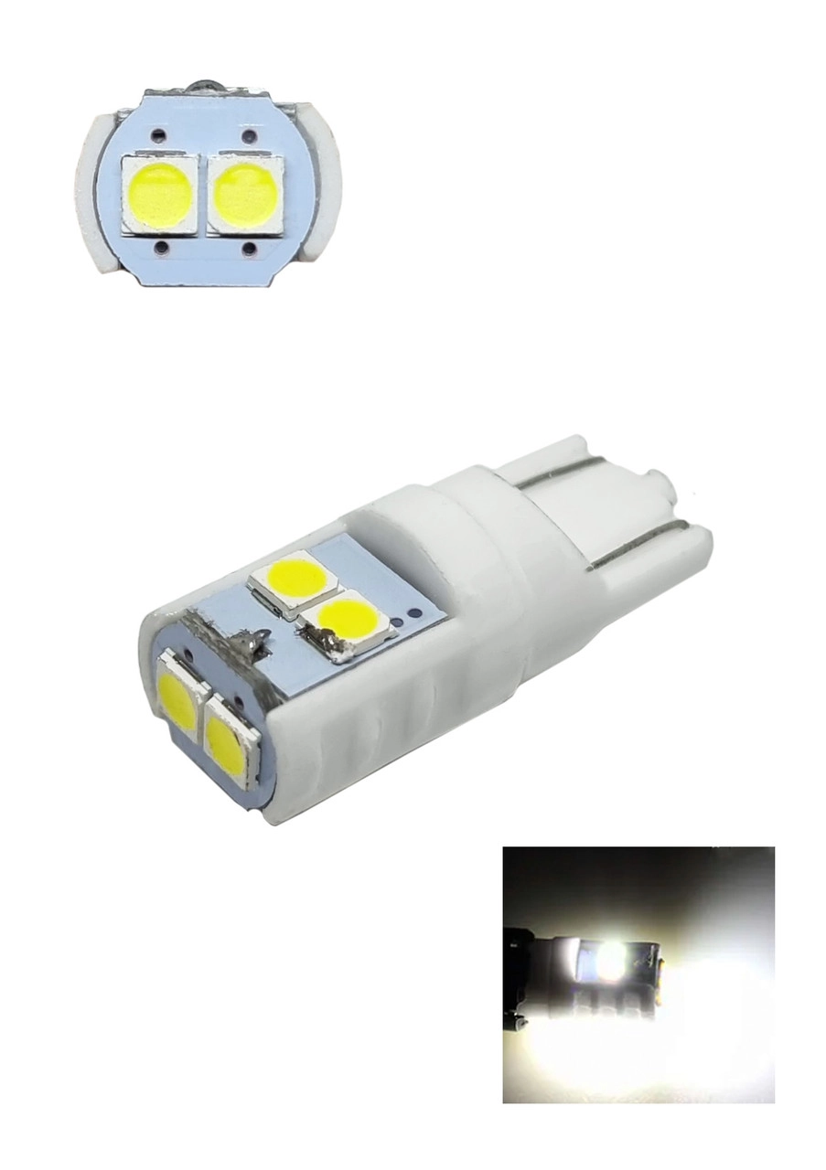5461810311_svitlodiodna-lampa-t10 Світлодіодна лампа Т10 W5W 6SMD 3030 12V Біла Керамічна - Зображення 1