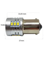 Светодиодная лампа с цоколем 1156 BA15s P21W 18 SMD 3020 з драйвером 12-24V 7W 900Lm 5000К Біле світло - Зображення 5