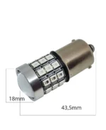 Світлодіодна лампа з цоколем 1156 BA15s P21W 33 SMD 2835 12V Червоне світло - Зображення 4