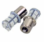 Світлодіодна лампа з цоколем 1156 BAU15s PY21W 13 SMD 5050 12V Жовта зі зміщеним кріпленням - Зображення 2