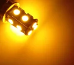 Світлодіодна лампа з цоколем 1156 BAU15s PY21W 13 SMD 5050 12V Жовта зі зміщеним кріпленням - Зображення 6