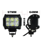 Світлодіодна балка додаткова фара 6 LED 3030 C2018F S 9,5х7 см Дальнє світло - Зображення 2