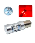 Світлодіодна лампа з цоколем 1156 BA15s P21W 21SMD 2835 12V Червона з драйвером і лінзою