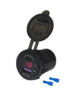 Автомобільна зарядка USB QC3.0 + PD швидке заряджання Червоне Led підсвічування з кнопкою