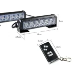 Світлодіодна балка (додаткова фара) Денні ходові вогні-стробоскопи, 36W, червоний-синій, білий, з пультом - Зображення 3