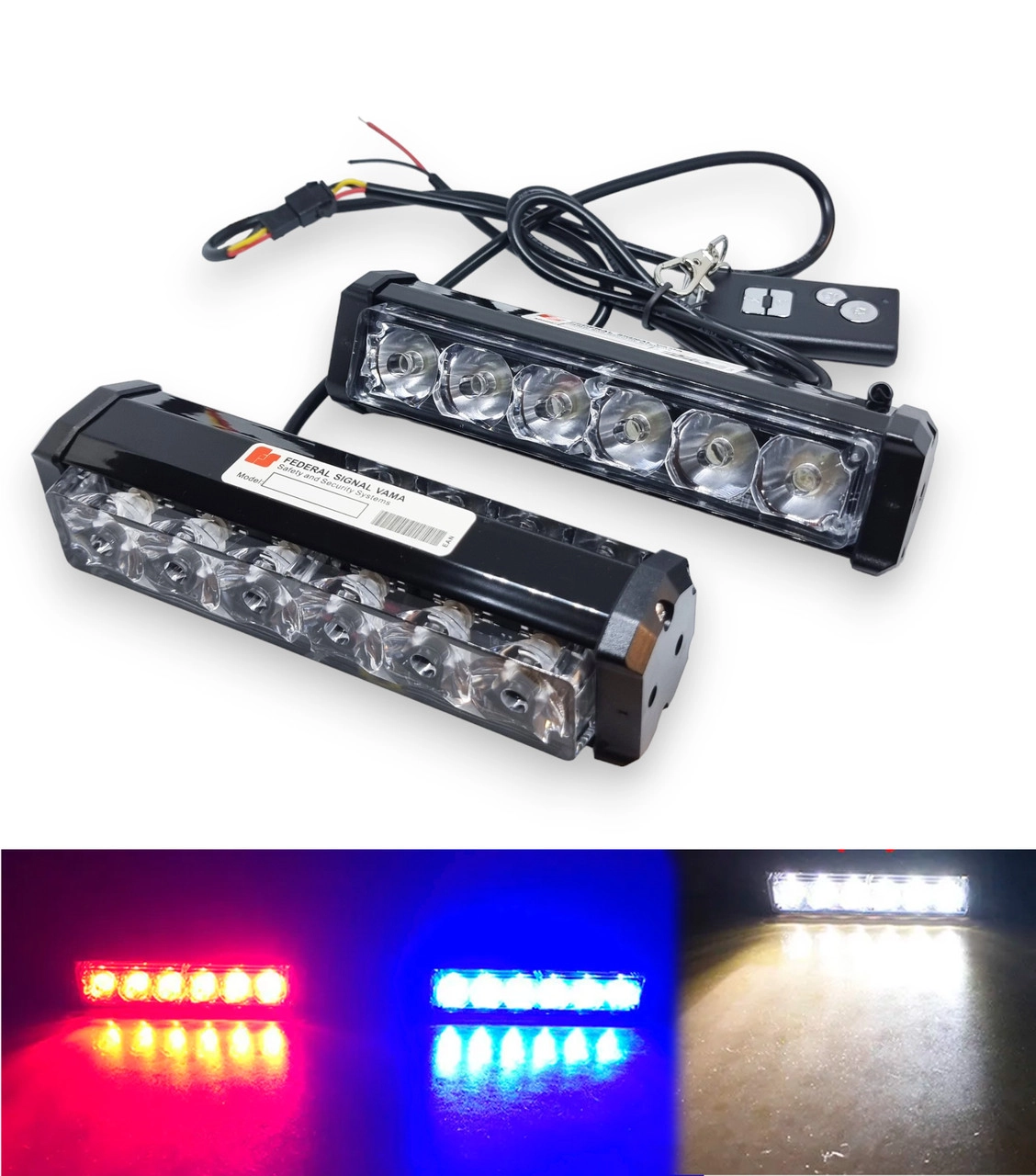 5622682637_svitlodiodna-balka-dodatkova Світлодіодна балка (додаткова фара) Денні ходові вогні-стробоскопи, 36W, червоний-синій, білий, з пультом - Зображення 1