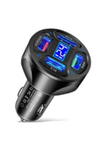 Автомобільна зарядка 4USB 12-32V 3.1A LED дисплей з підсвічуванням 66W