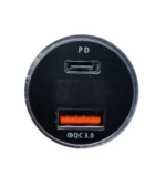 Автомобільна зарядка USB+ Type-С 12-24V 3.1A  з Led підсвічуванням Швидка зарядка - Зображення 4