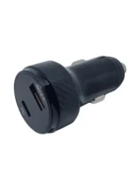 Автомобільна зарядка USB+ Type-С 12-24V  з Led підсвічуванням Швидка зарядка Карбон - Зображення 2