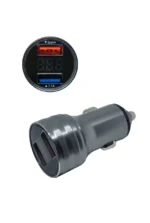Автомобільна зарядка 2 USB 12-24V цифровий дисплей