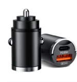 Автомобільна зарядка USB+ Type-С 12-24V 30W mini Швидка зарядка
