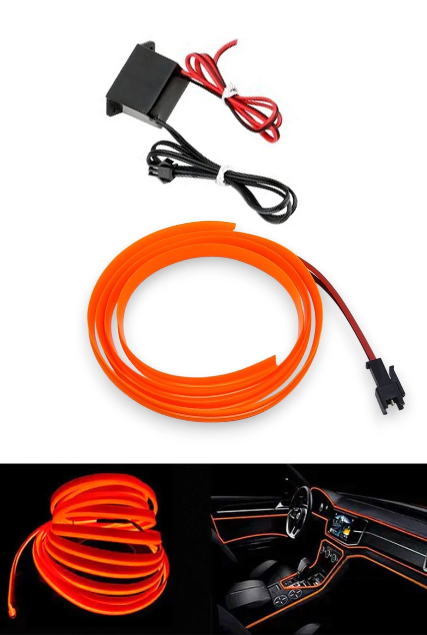 5711012835_svitlodiodnij-gnuchkij-neon Світлодіодний гнучкий неон з інвертором (драйвером) 1 метр Помаранчевий - Зображення 1