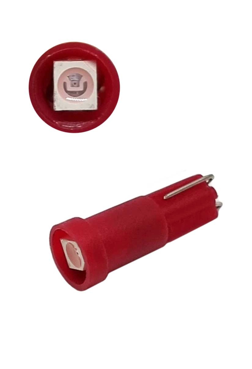 5983024452_svitlodiodna-lampa-t5 Світлодіодна лампа Т5 (W1,2W W2x2,6d) 1 SMD 3528 12V Червона - Зображення 1
