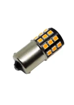 Світлодіодна лампа з цоколем 1156 BAU15s PY21W 33SMD 2835 10-30 V з драйвером, зі зміщеним кріпленням Жовта - Зображення 3