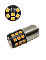Світлодіодна лампа з цоколем 1156 BAU15s PY21W 33SMD 2835 10-30 V з драйвером, зі зміщеним кріпленням Жовта