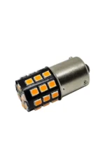 Світлодіодна лампа з цоколем 1156 BAU15s PY21W 33SMD 2835 10-30 V з драйвером, зі зміщеним кріпленням Жовта - Зображення 4