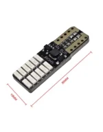 Світлодіодна лампа Т10 (W5W) 24SMD 4014 з обманкою і драйвером 12V Червона - Зображення 3