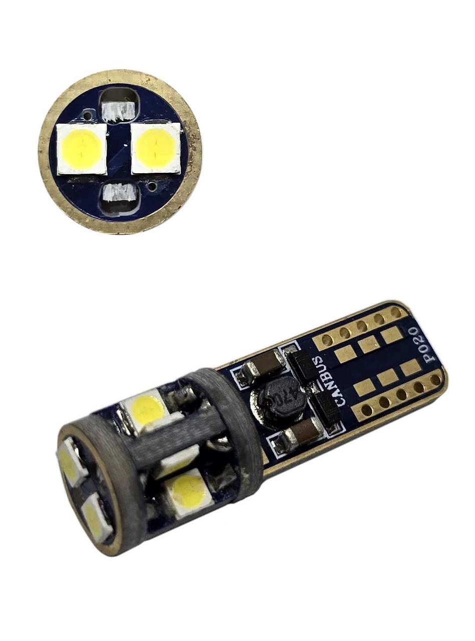 6077553922_svitlodiodna-lampa-t10 Світлодіодна лампа Т10 (W5W) 10SMD 3030 12V Білий - Зображення 1